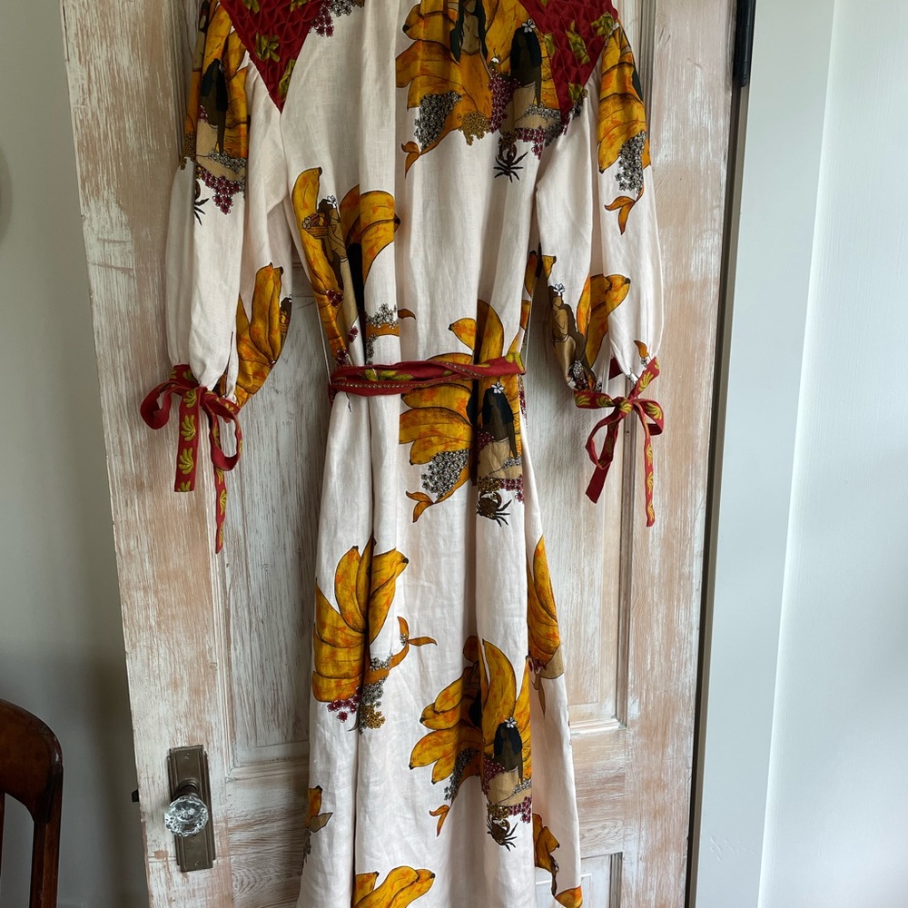 NWT Farm Rio Off White Mermaid Dress Midi Length - Picture 11 of 12